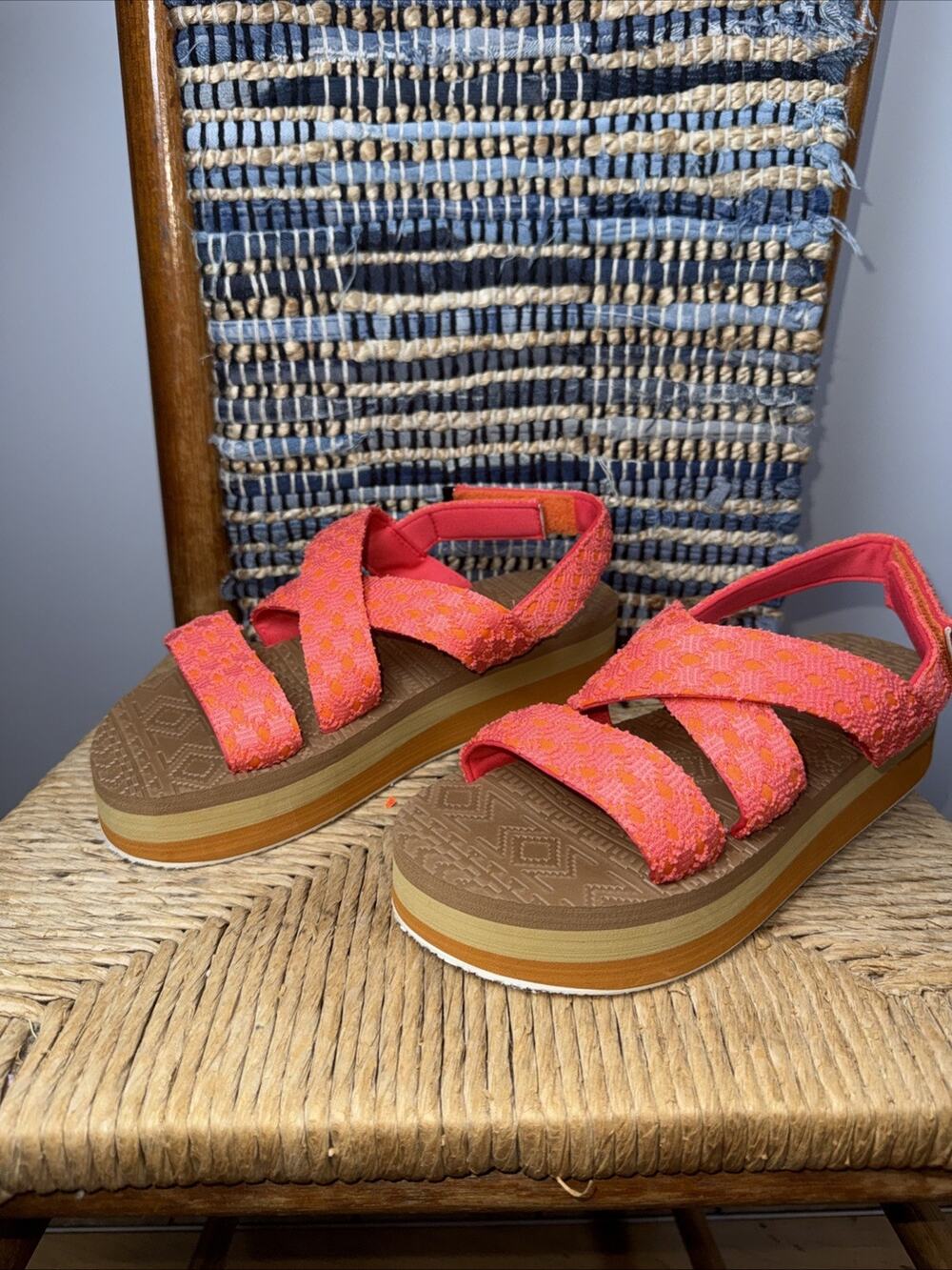 LUKEES by MUK LUKS Sand Games Sandals Womens Sandal Sz 8 Papya New with Out Tags